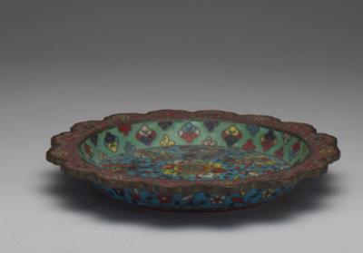 图片[2]-Copper dish with cloisonne enamel decor, Qing dynasty (1644-1911)-China Archive